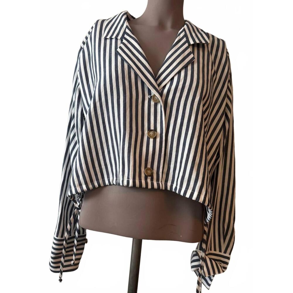 NEW FIFTEEN TWENTY women's mila top in black/white stripe